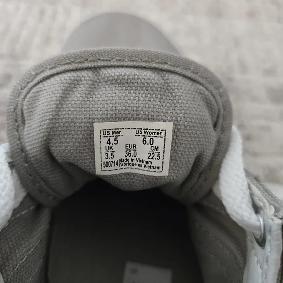 Vans Gray and White Women's Sneakers - Picture 4 of 4